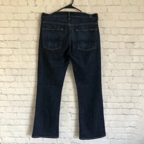 7 For All Mankind Blue Denim Mid Rise Bootcut 31 - Picture 2 of 10